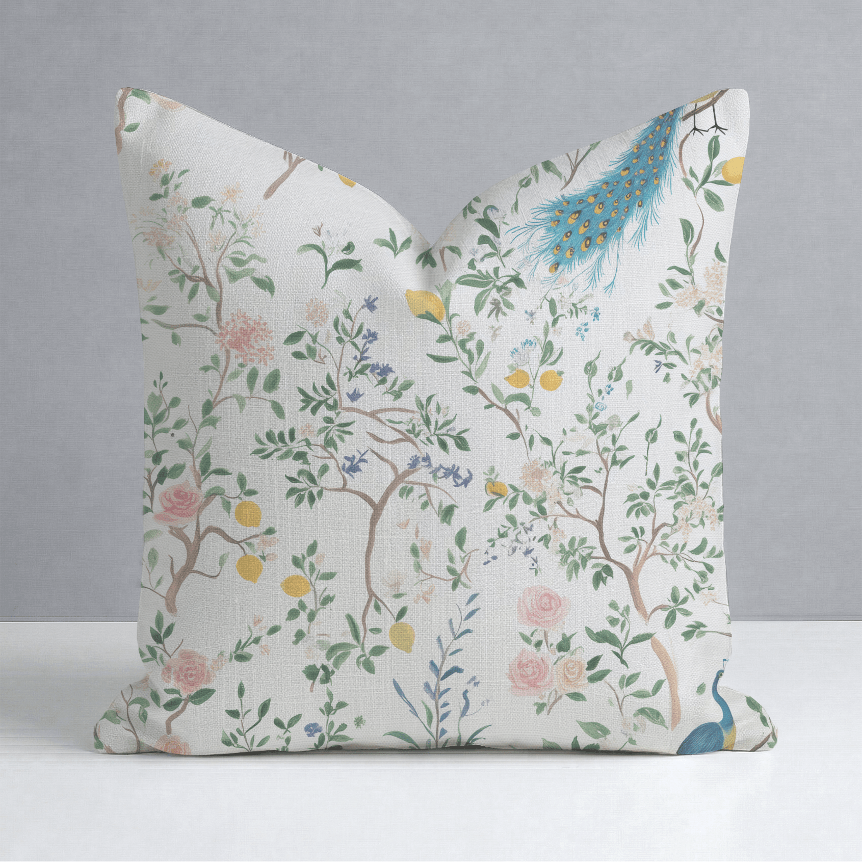 Tropical Peacock Throw Pillow - Lemon Park