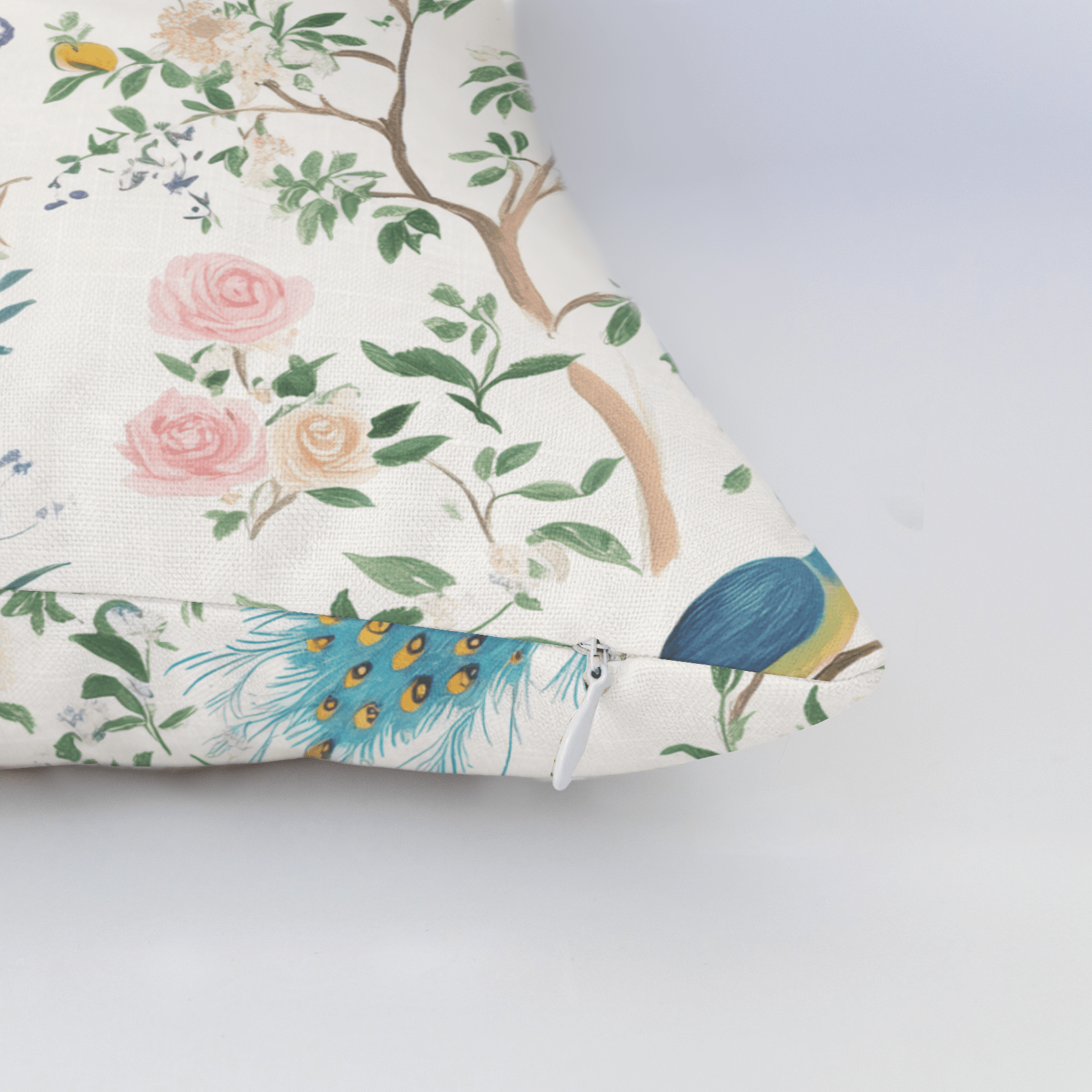 Tropical Peacock Throw Pillow - Lemon Park