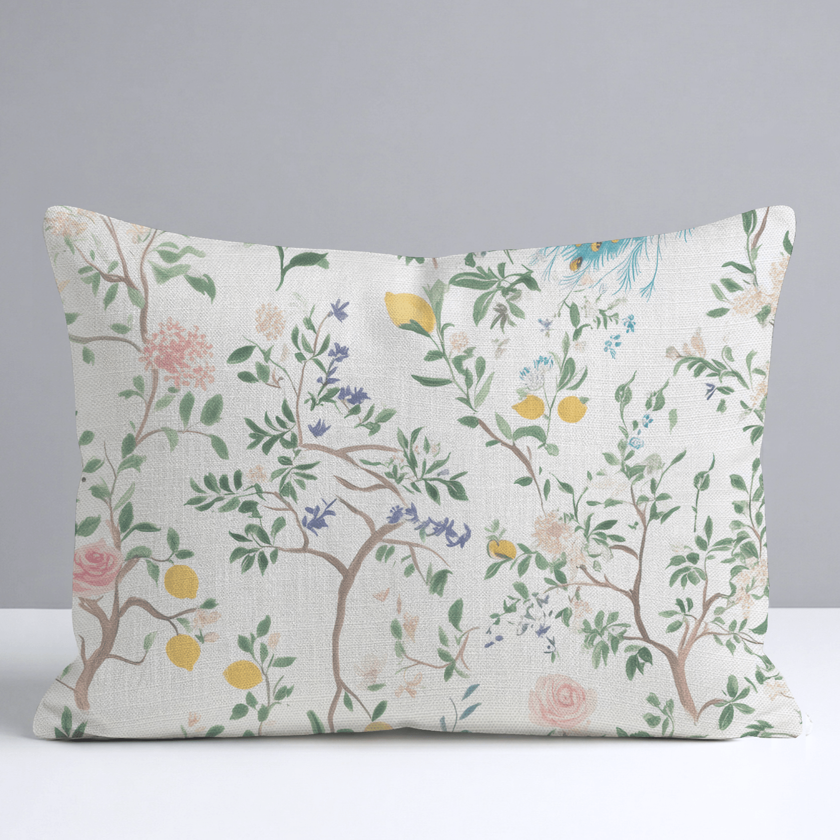 Tropical Peacock Throw Pillow - Lemon Park