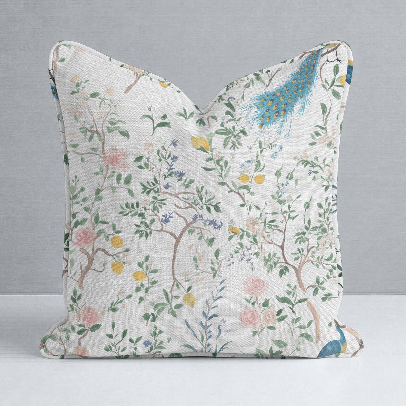 Tropical Peacock Throw Pillow - Lemon Park