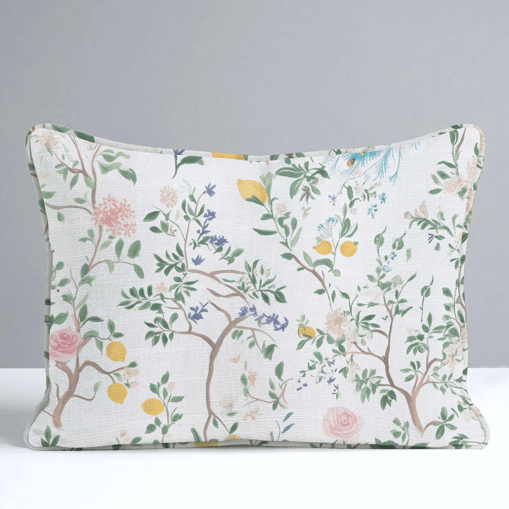 Tropical Peacock Throw Pillow - Lemon Park