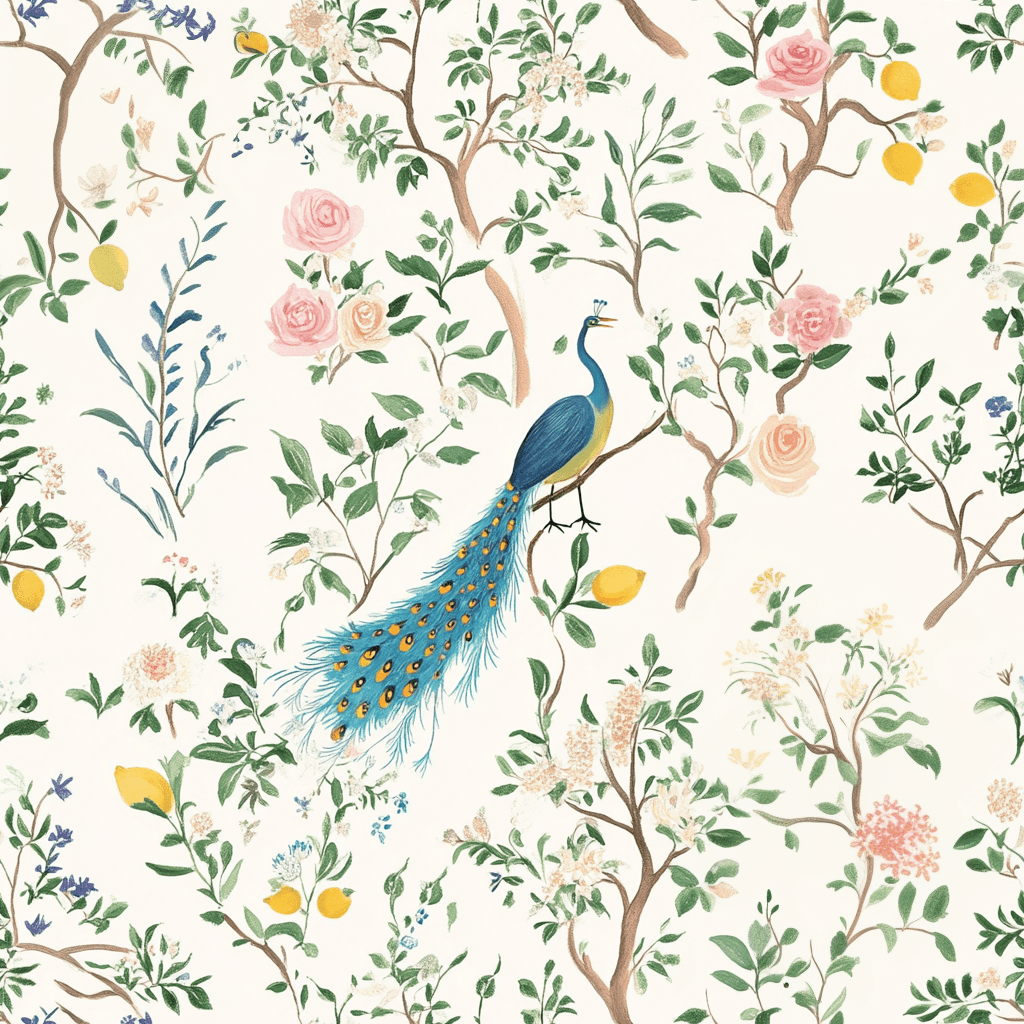 Tropical Peacock Wallpaper - Lemon Park