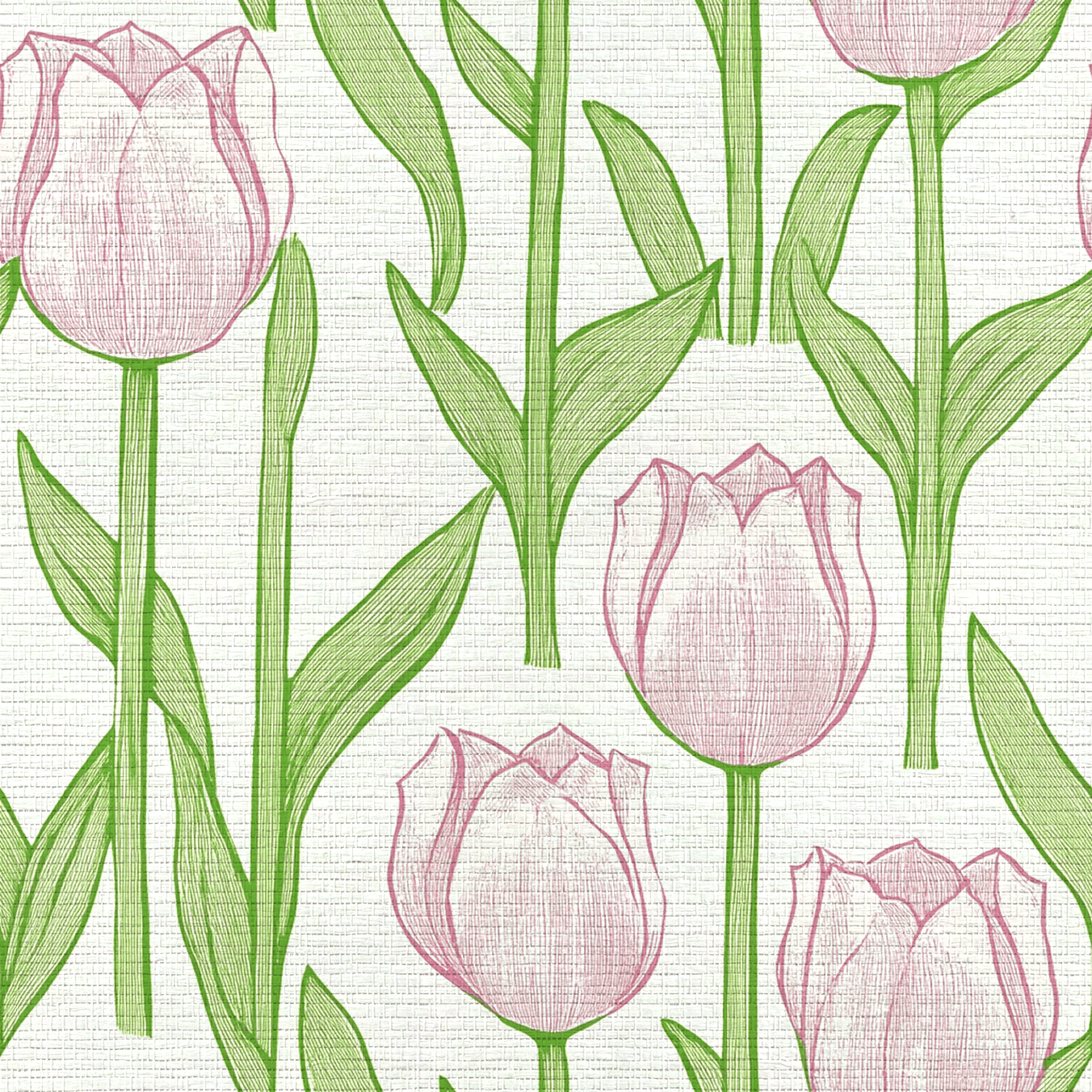 Tulip Meadow Faux Grasscloth Wallpaper - Lemon Park