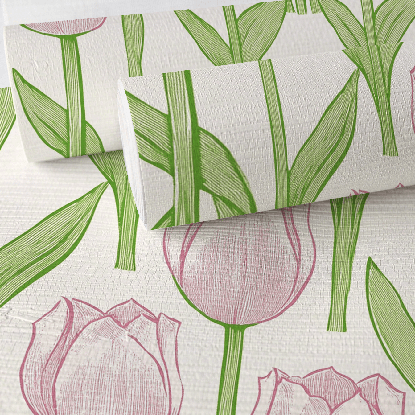 Tulip Meadow Faux Grasscloth Wallpaper - Lemon Park