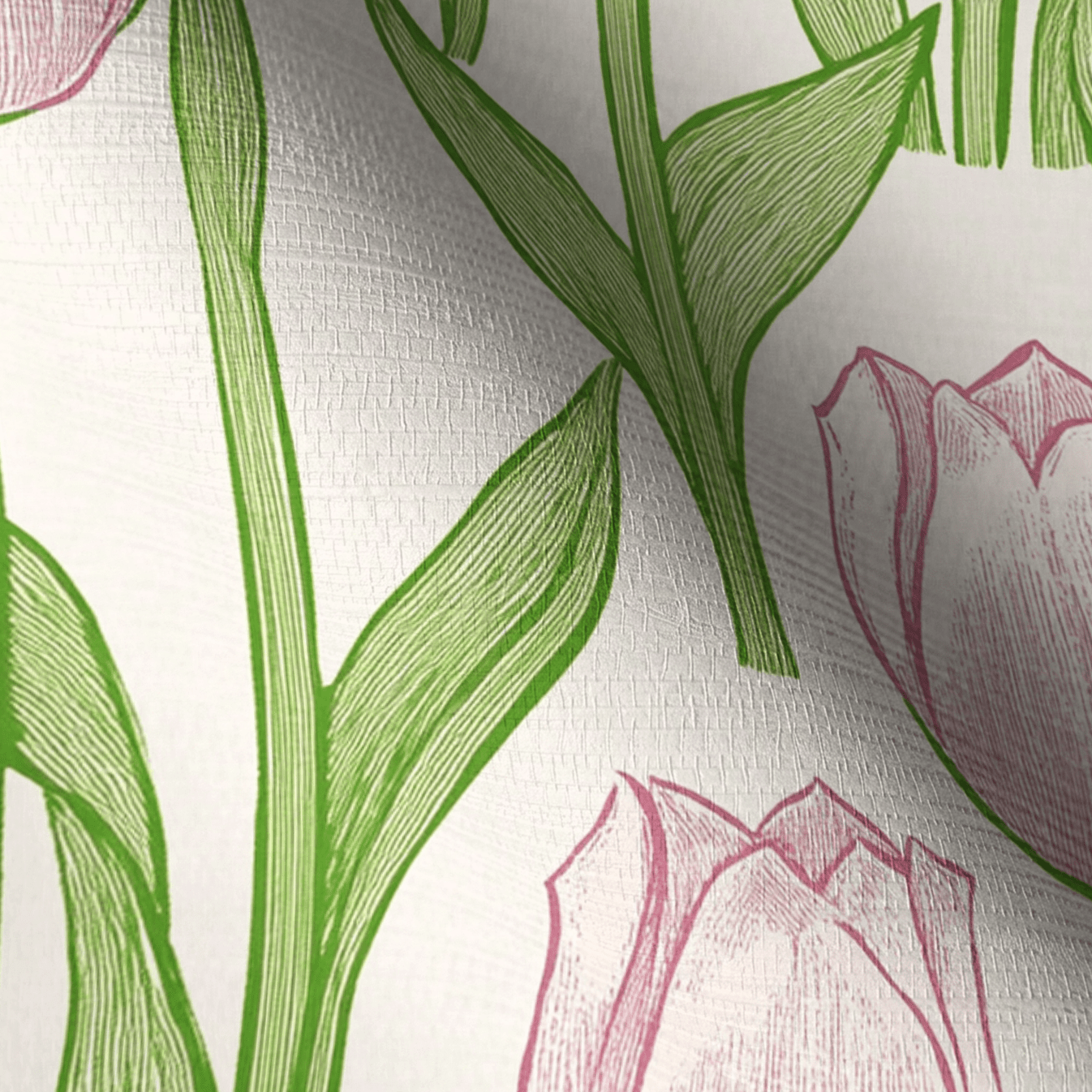 Tulip Meadow Faux Grasscloth Wallpaper - Lemon Park