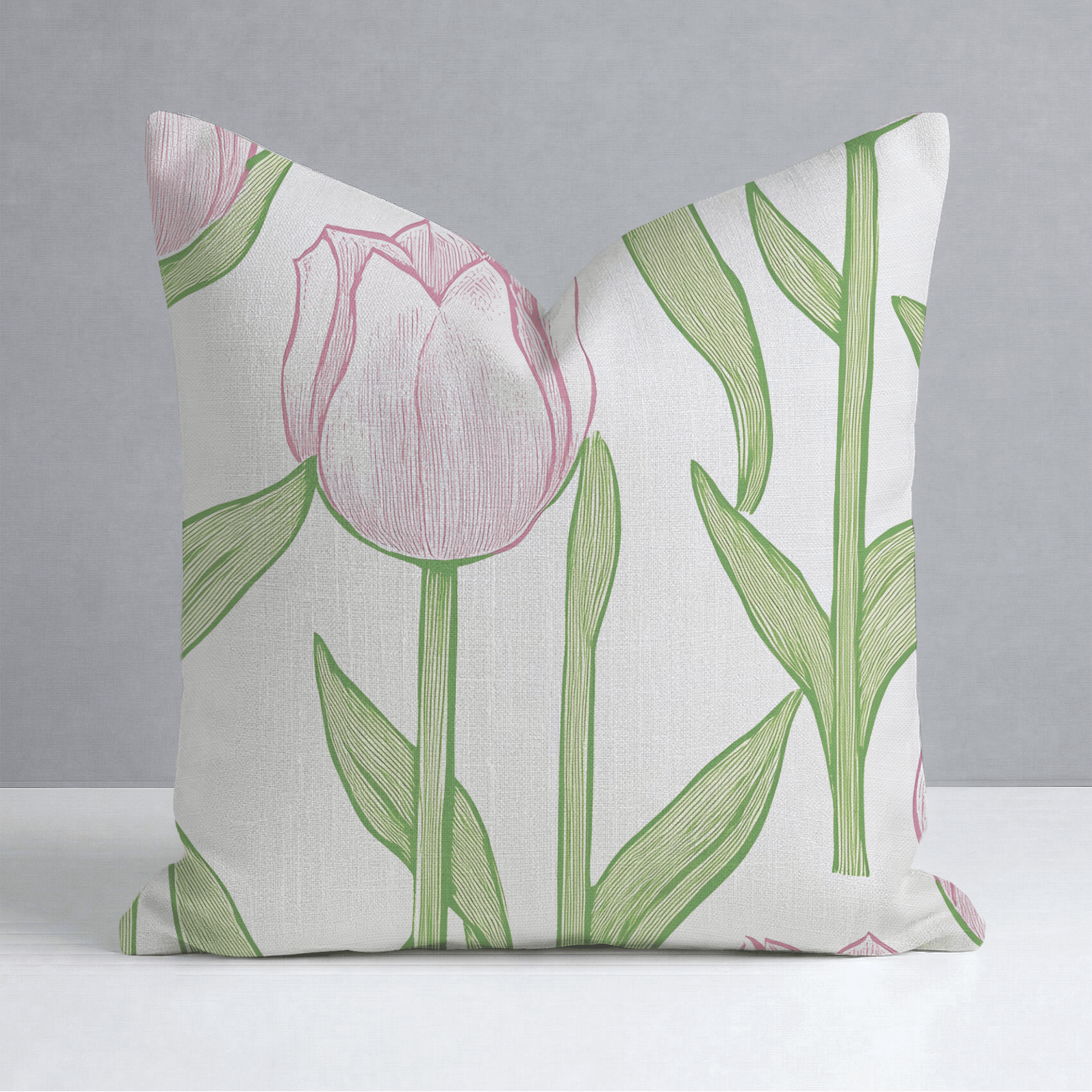 Tulip Meadow Throw Pillow - Lemon Park