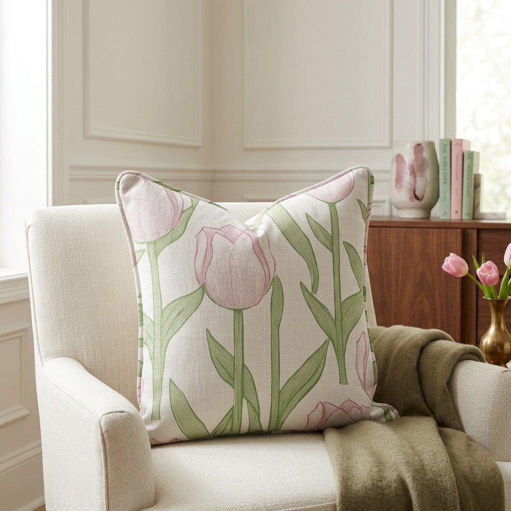 Tulip Meadow Throw Pillow - Lemon Park