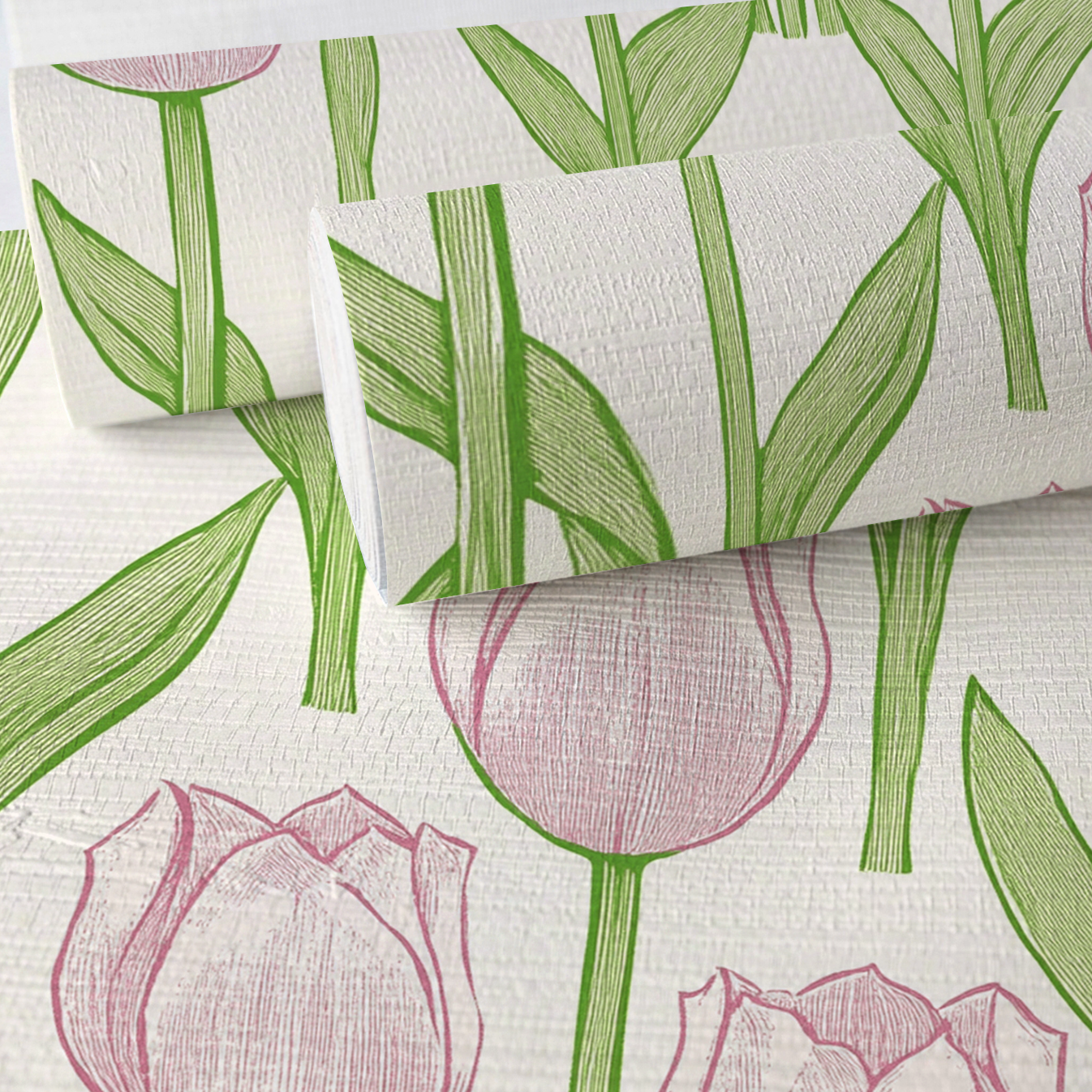 Tulip Meadow Faux Grasscloth Wallpaper