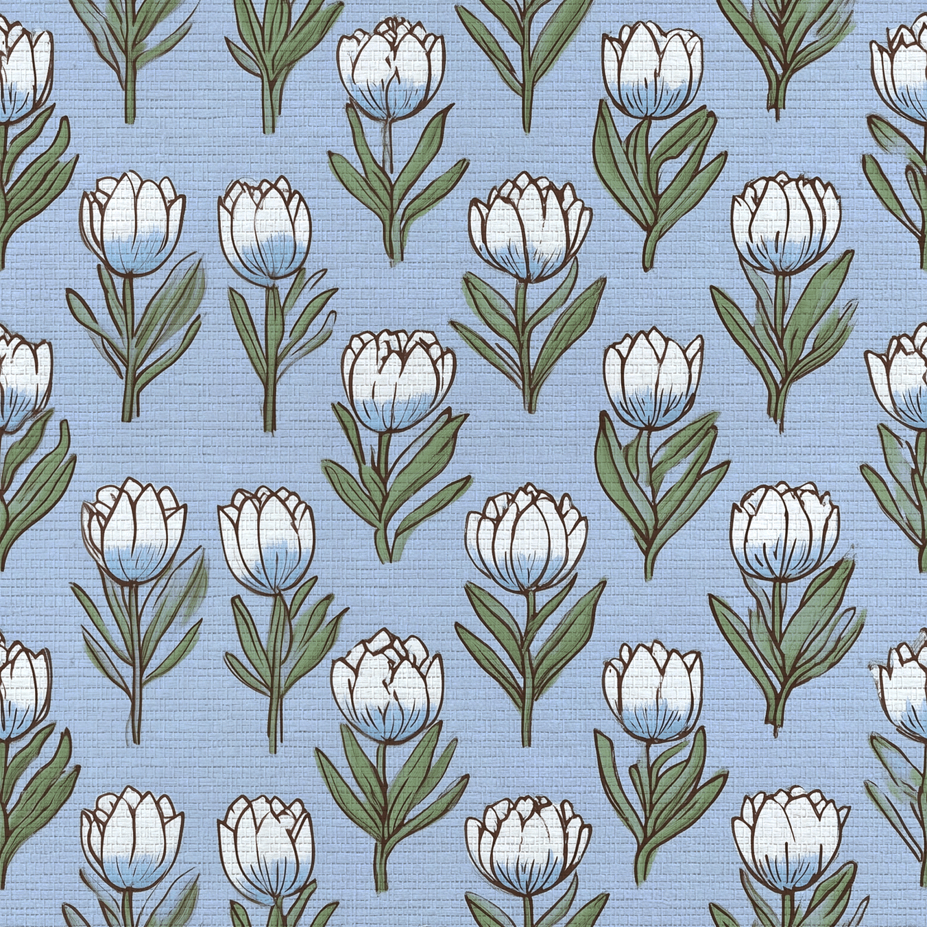 Tulip Parade Faux Grasscloth Wallpaper - Lemon Park