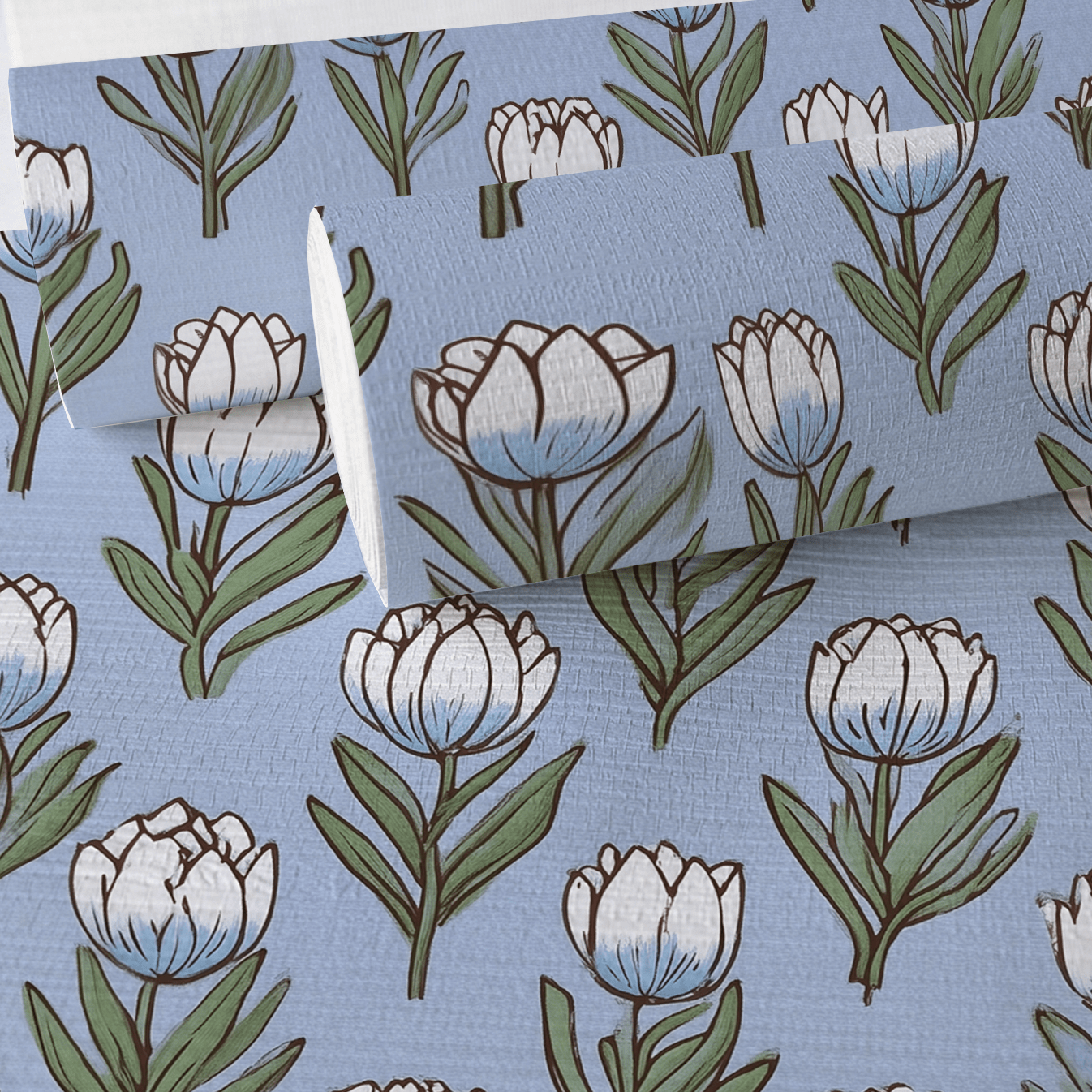 Tulip Parade Faux Grasscloth Wallpaper - Lemon Park