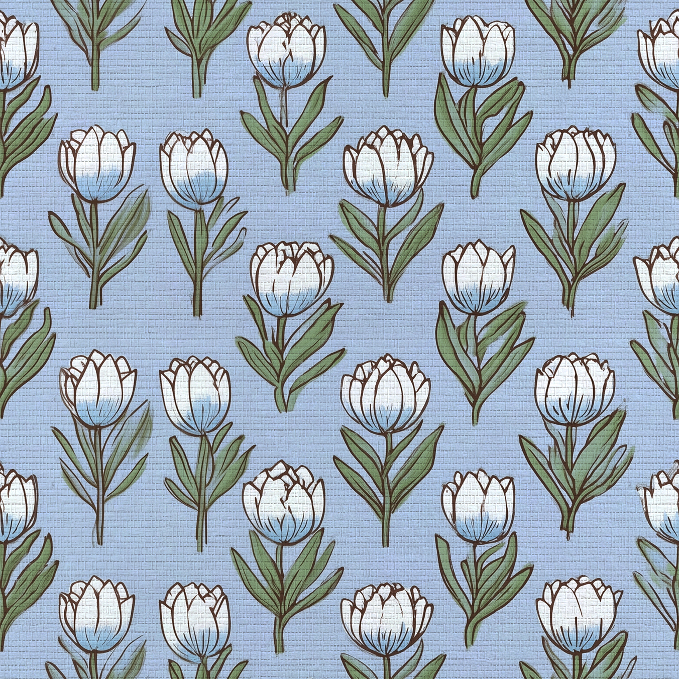 Tulip Parade Faux Grasscloth Wallpaper