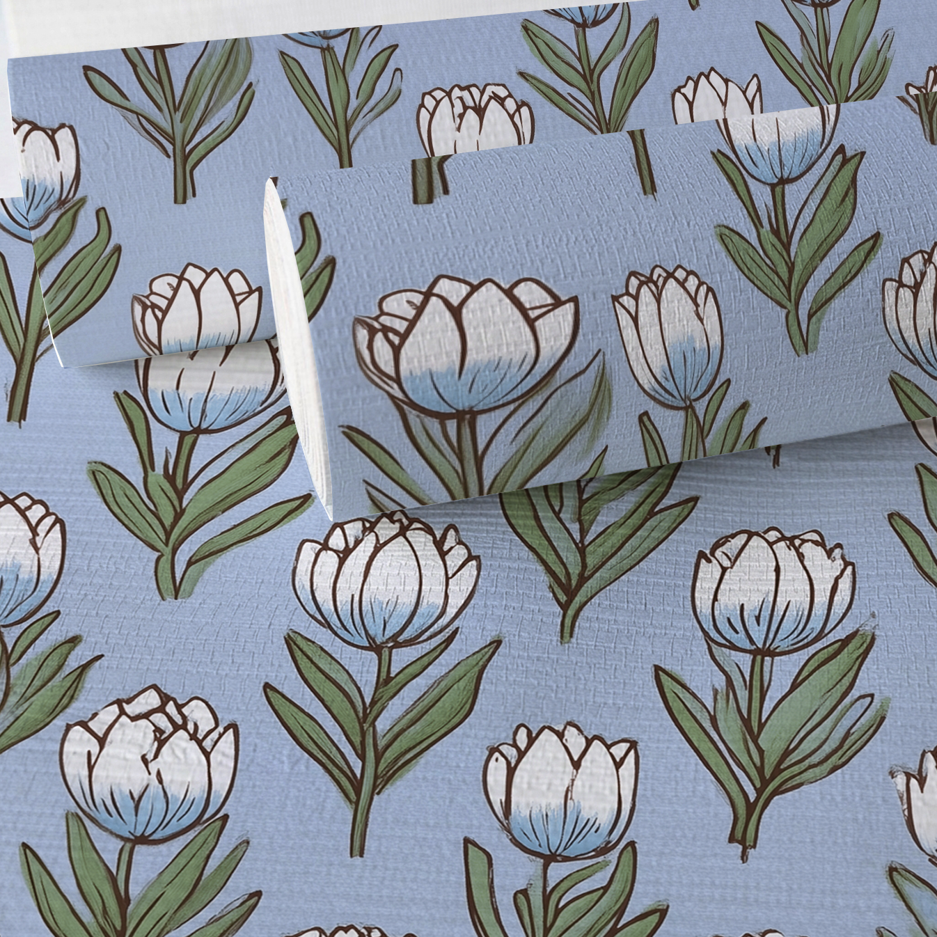 Tulip Parade Faux Grasscloth Wallpaper