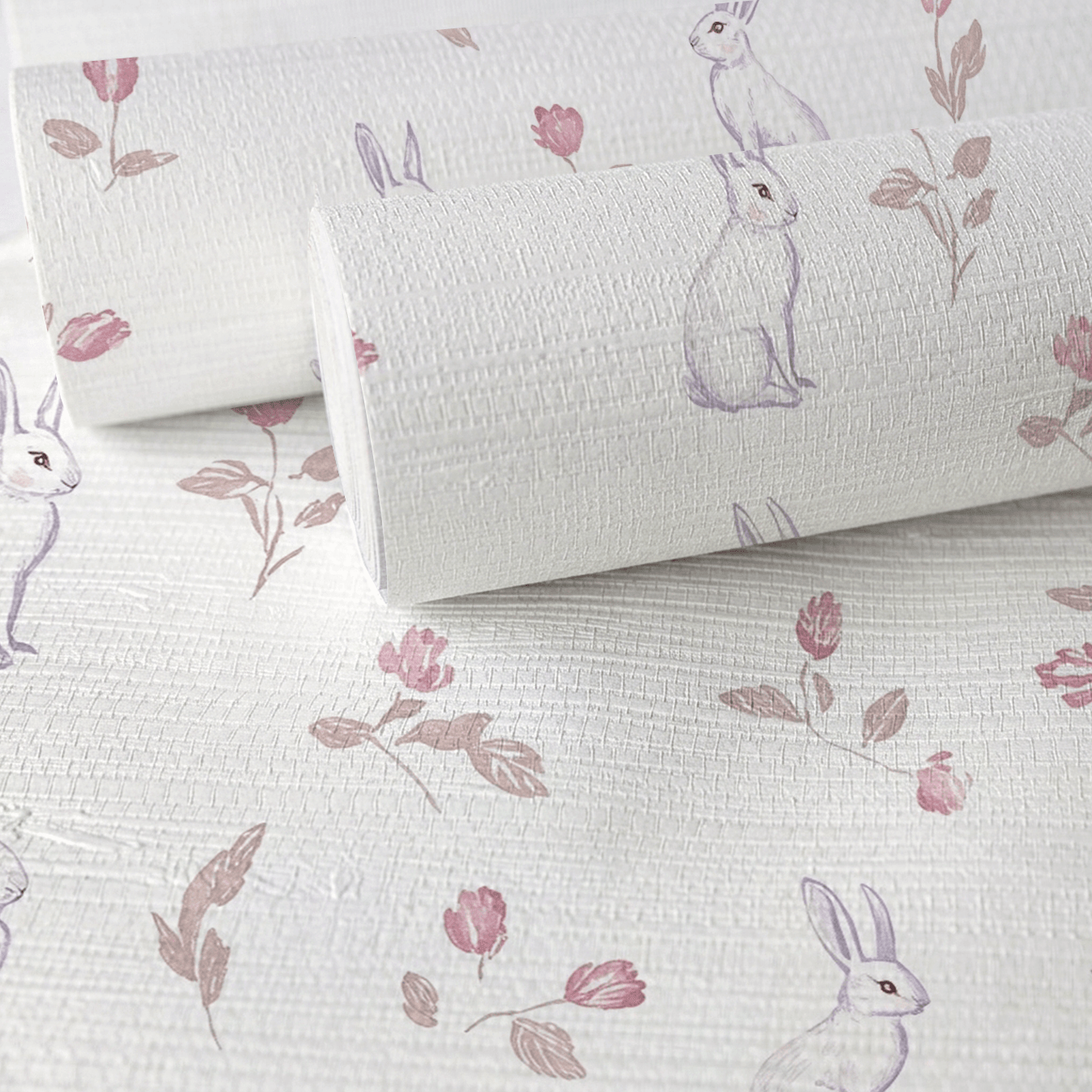 Tulips & Tails Faux Grasscloth Wallpaper - Lemon Park