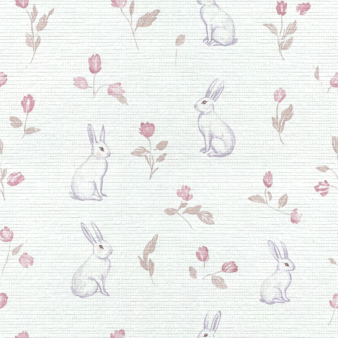 Tulips & Tails Faux Grasscloth Wallpaper - Lemon Park
