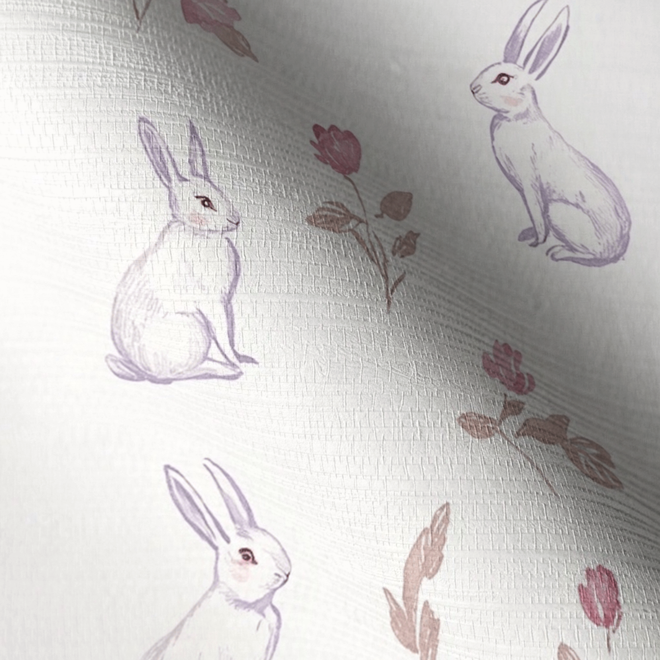 Tulips & Tails Faux Grasscloth Wallpaper