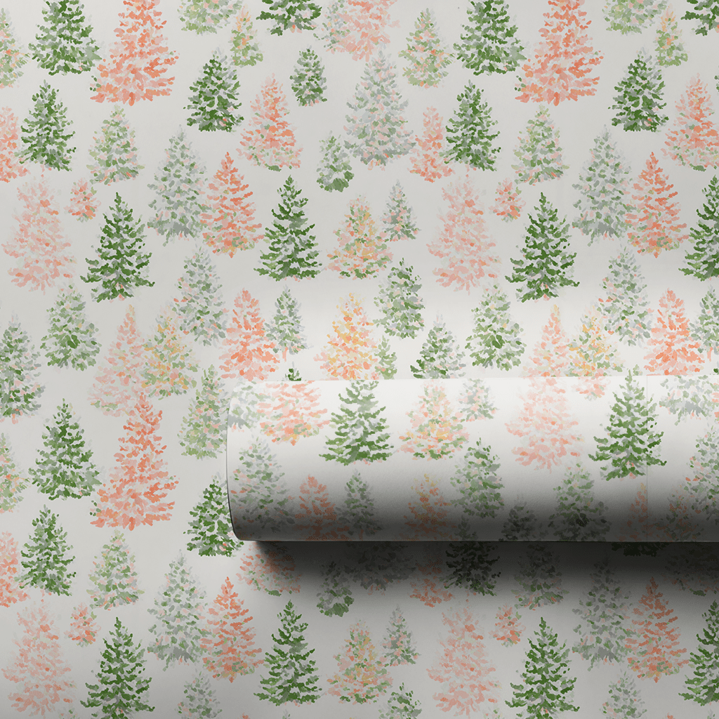 Twinkling Trees - Wrapping Paper - Lemon Park
