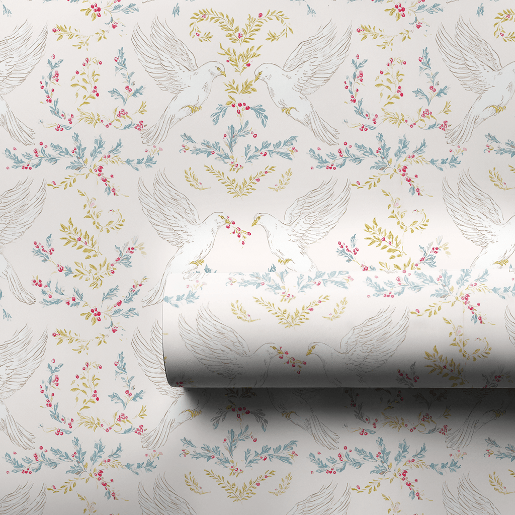Two Turtle Doves - Wrapping Paper - Lemon Park