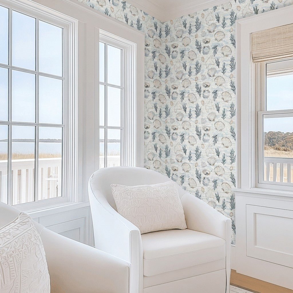 Under the Sea Faux Grasscloth Wallpaper - Lemon Park