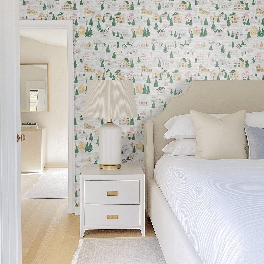 Vail Village Faux Grasscloth Wallpaper - Lemon Park