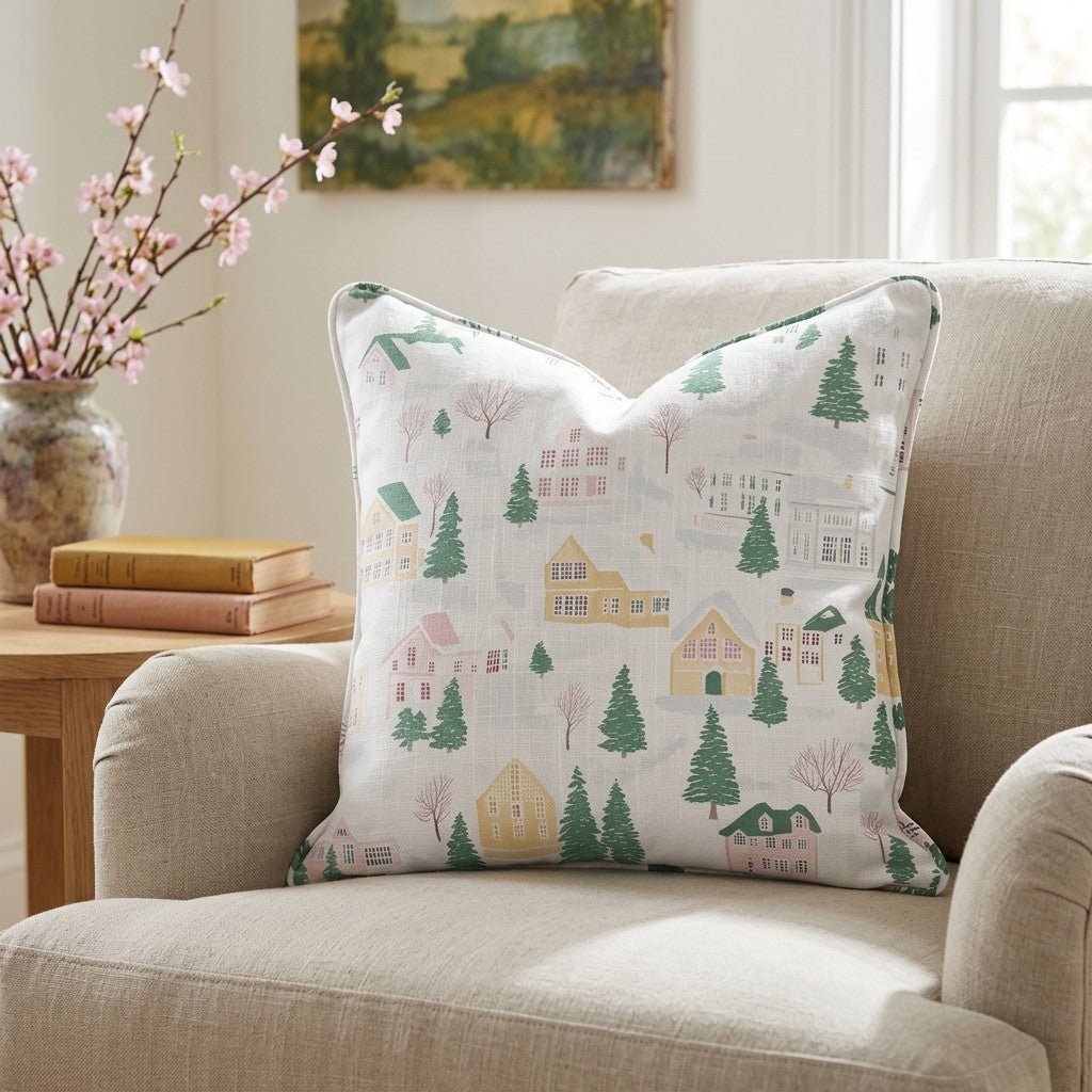 Vail Village Throw Pillow - Lemon Park