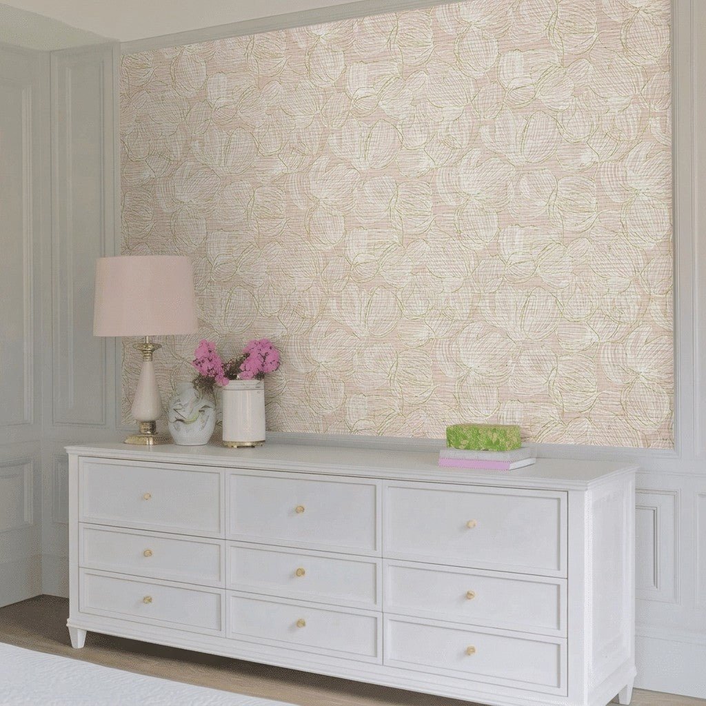 Vanilla Mocha Faux Grasscloth Wallpaper - Lemon Park