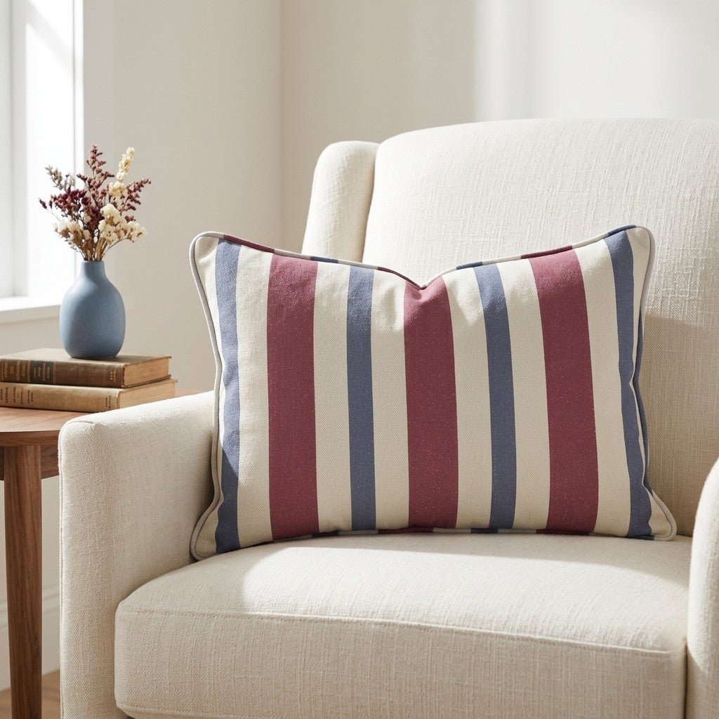 Varsity Stripe Throw Pillow - Lemon Park