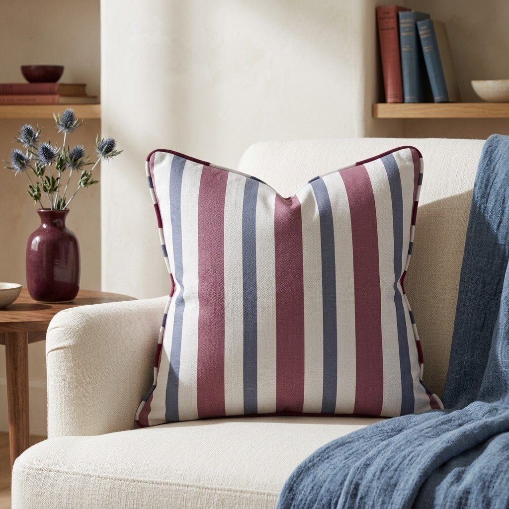 Varsity Stripe Throw Pillow - Lemon Park
