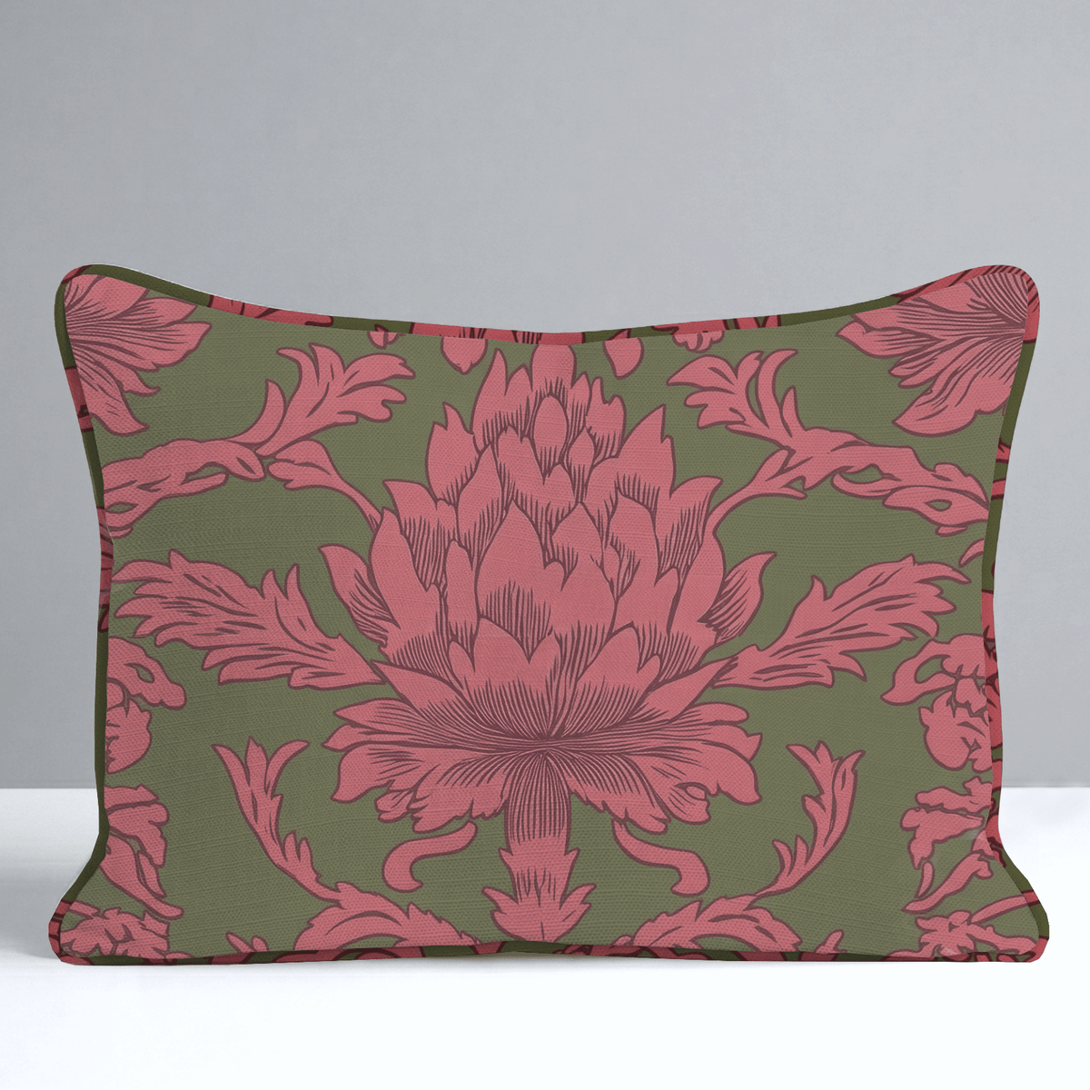 Velvet Noel Damask Throw Pillow - Lemon Park