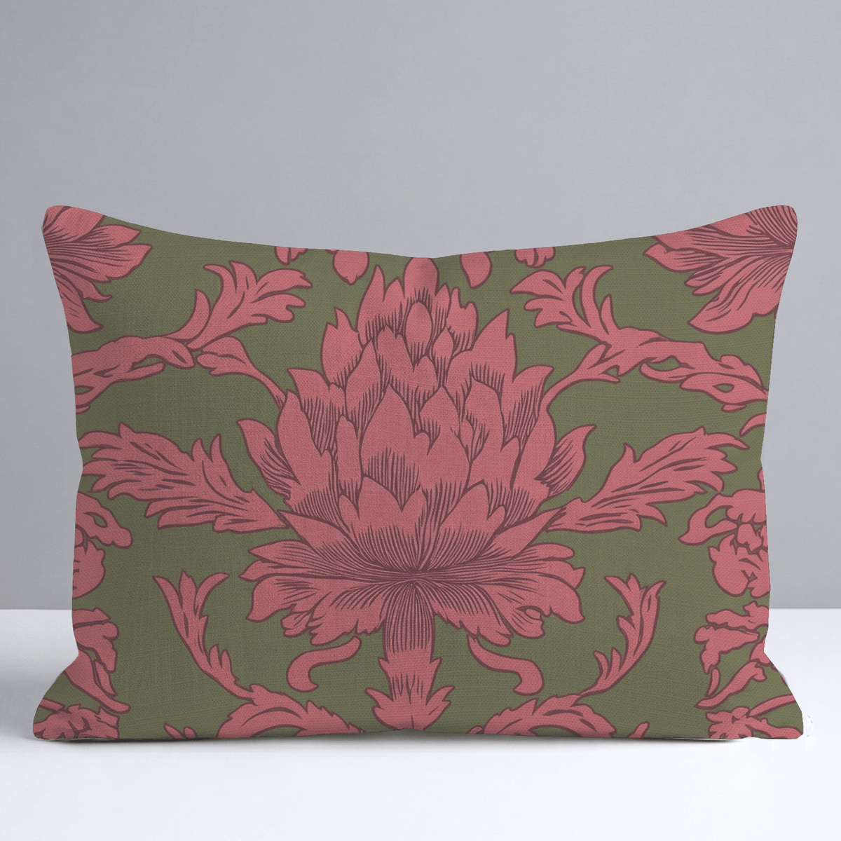 Velvet Noel Damask Throw Pillow - Lemon Park