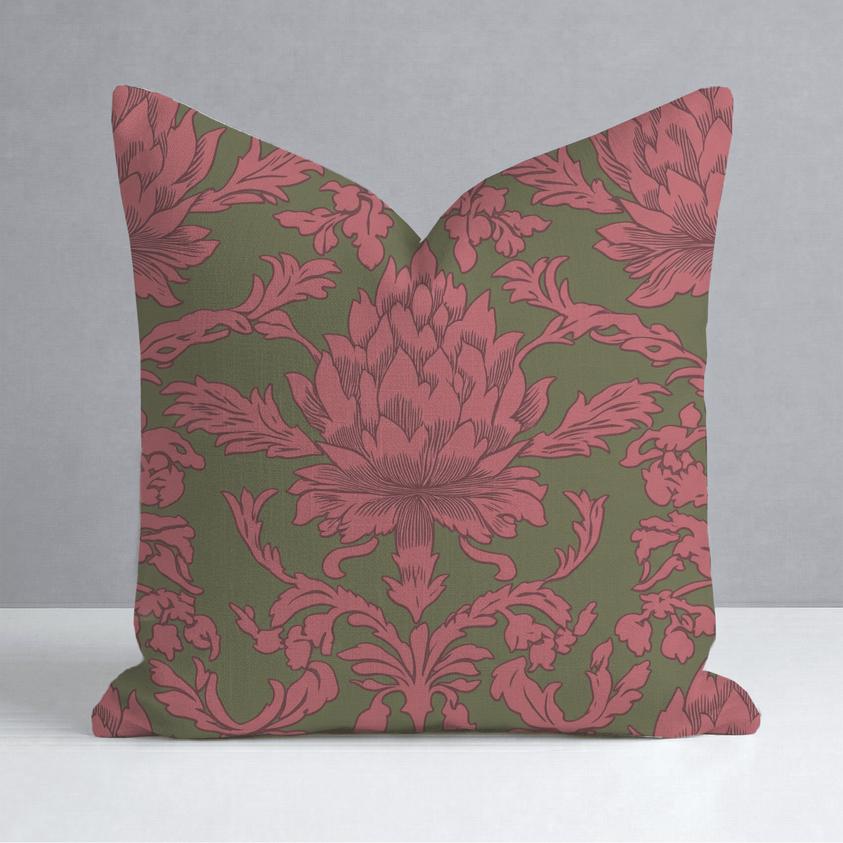 Velvet Noel Damask Throw Pillow - Lemon Park