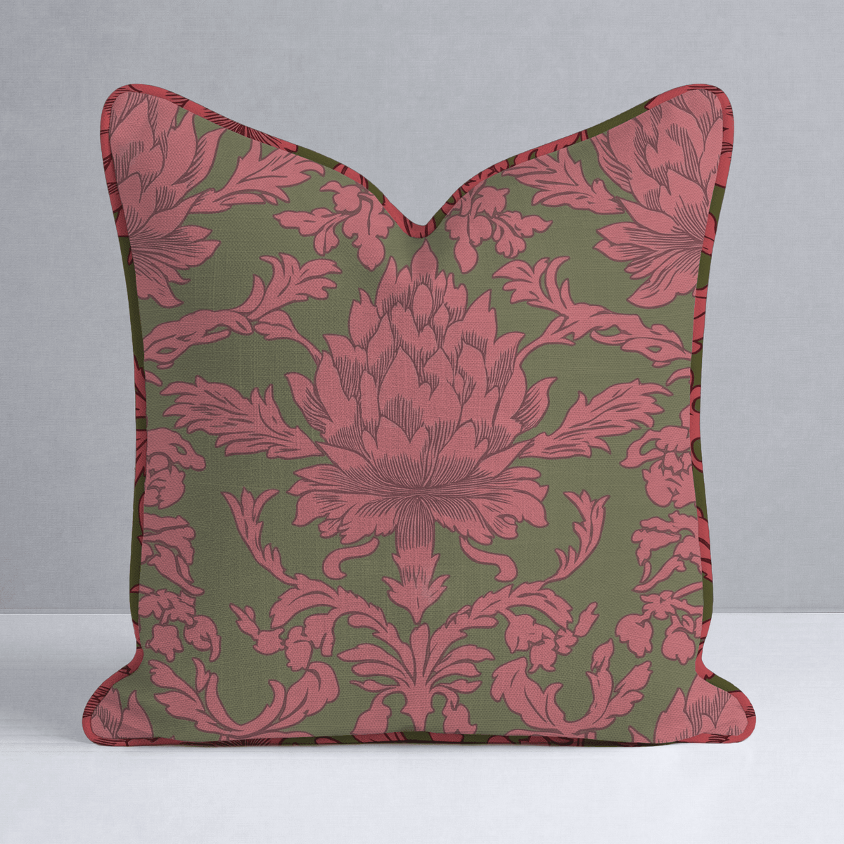 Velvet Noel Damask Throw Pillow - Lemon Park
