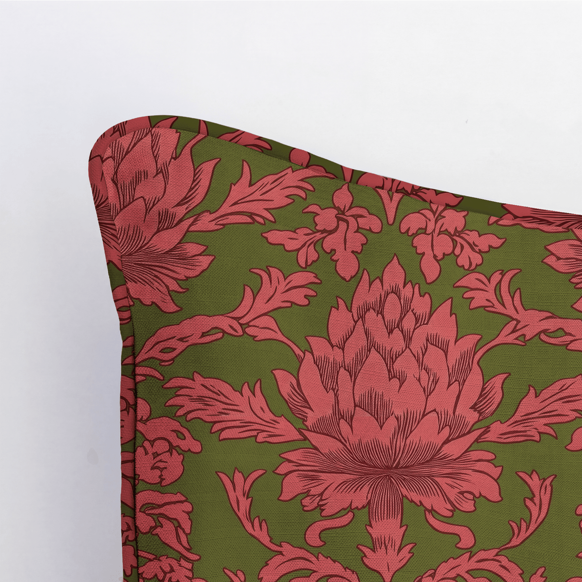 Velvet Noel Damask Throw Pillow - Lemon Park
