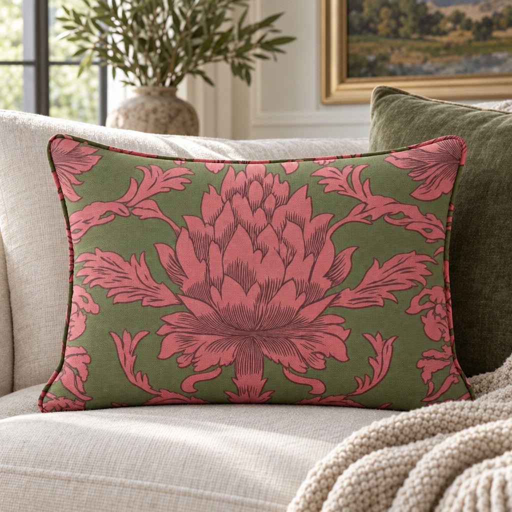 Velvet Noel Damask Throw Pillow - Lemon Park