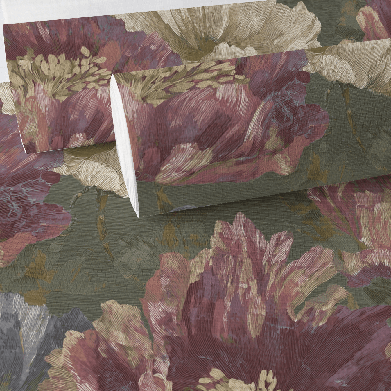 Velvet Poppy Faux Grasscloth Wallpaper - Lemon Park