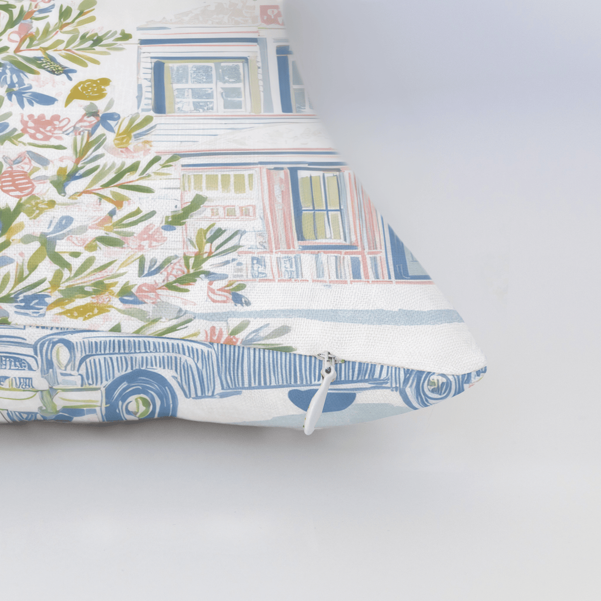 Vintage Truck Tree Lot Throw Pillow - Lemon Park