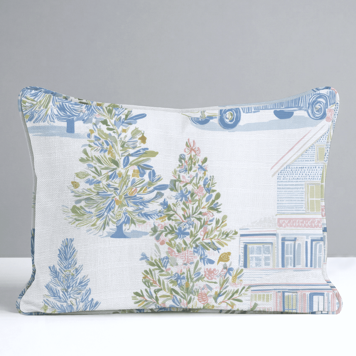 Vintage Truck Tree Lot Throw Pillow - Lemon Park