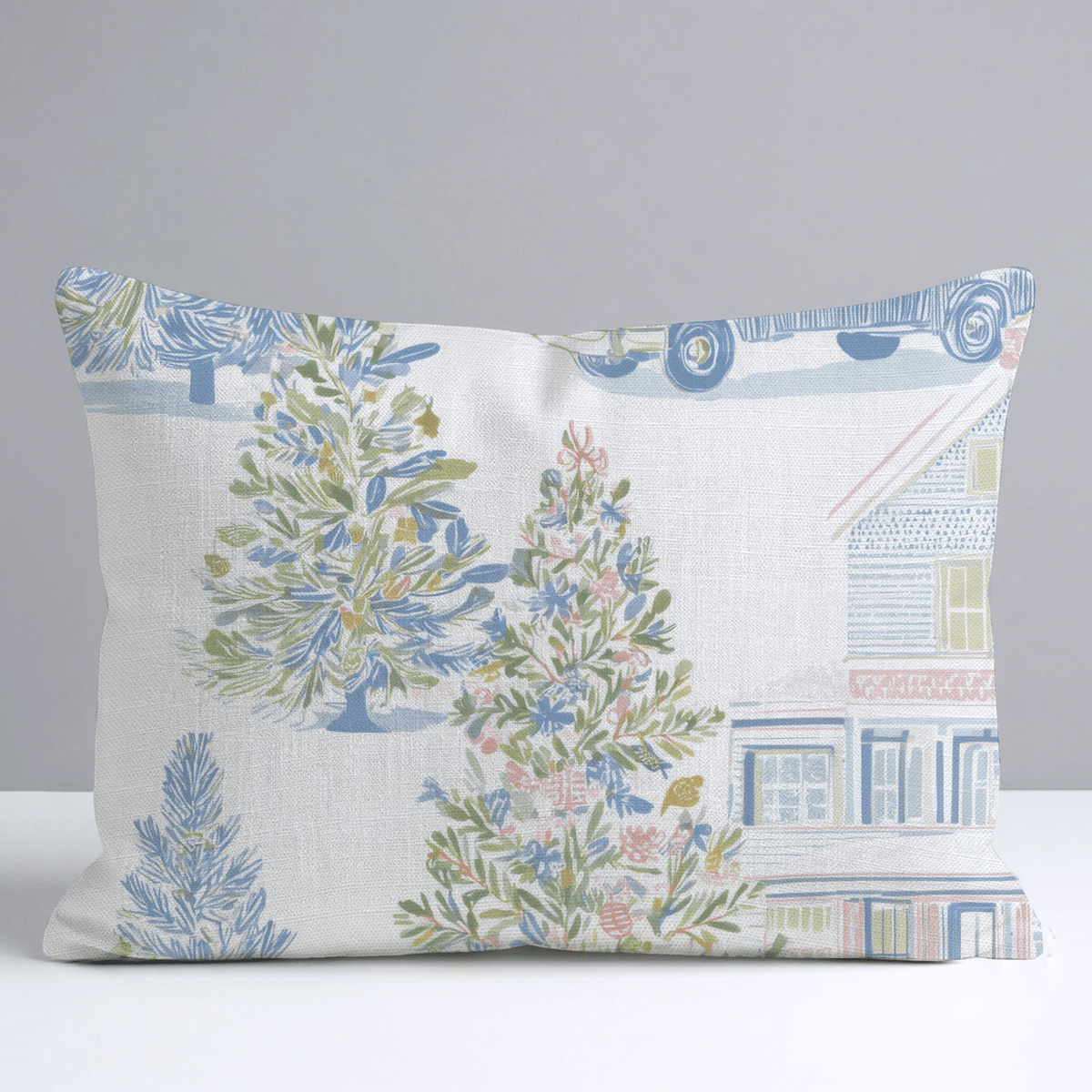 Vintage Truck Tree Lot Throw Pillow - Lemon Park