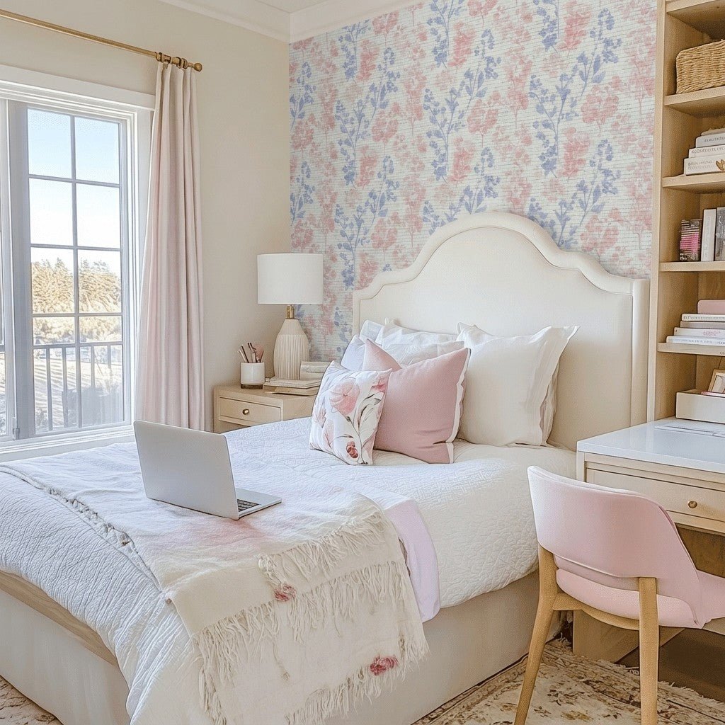 Violet Faux Grasscloth Wallpaper - Lemon Park