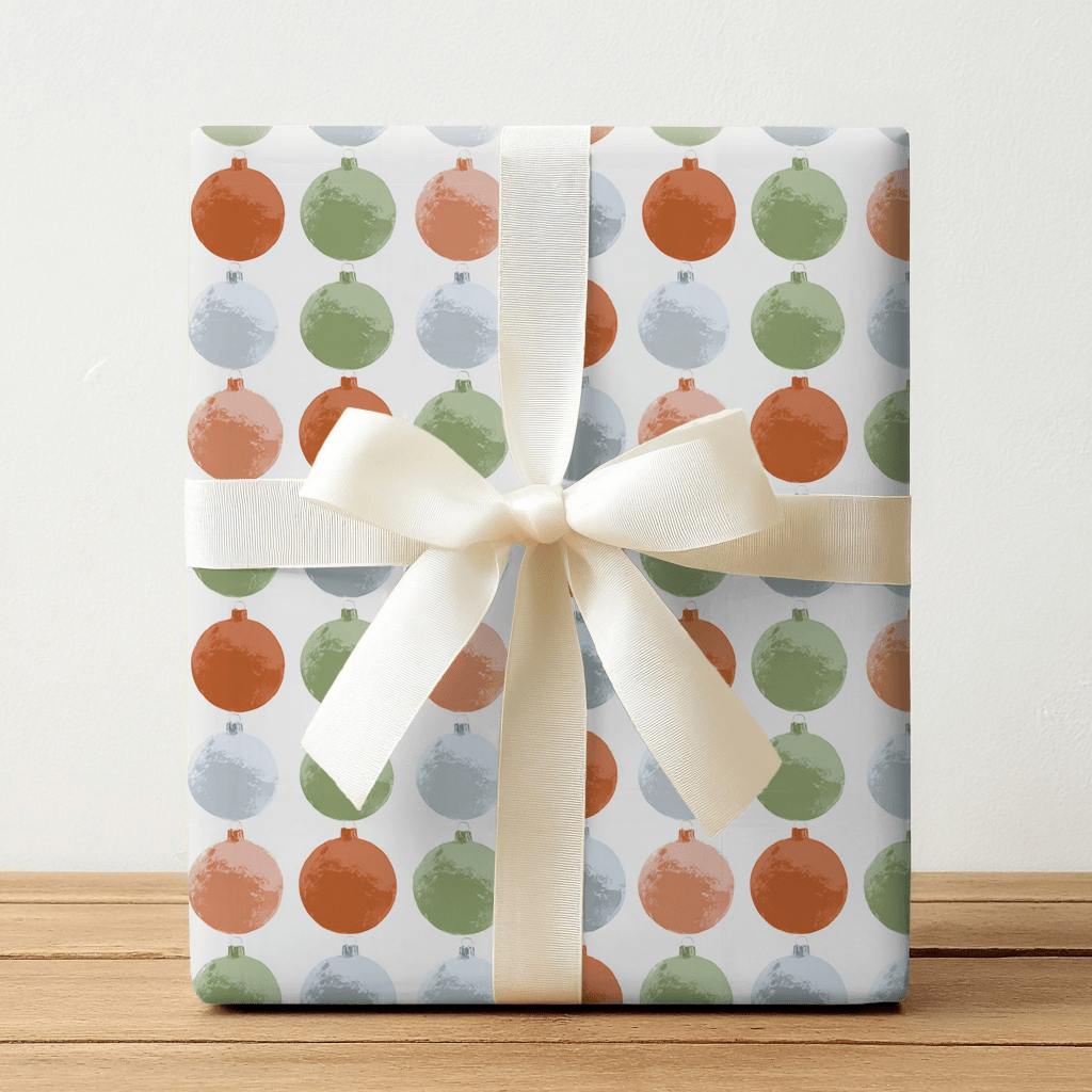 Warm Christmas Ornaments - Wrapping Paper - Lemon Park