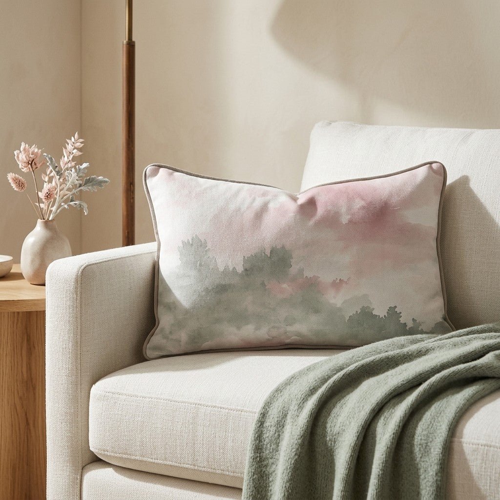 Watercolor Forest Throw Pillow - Lemon Park