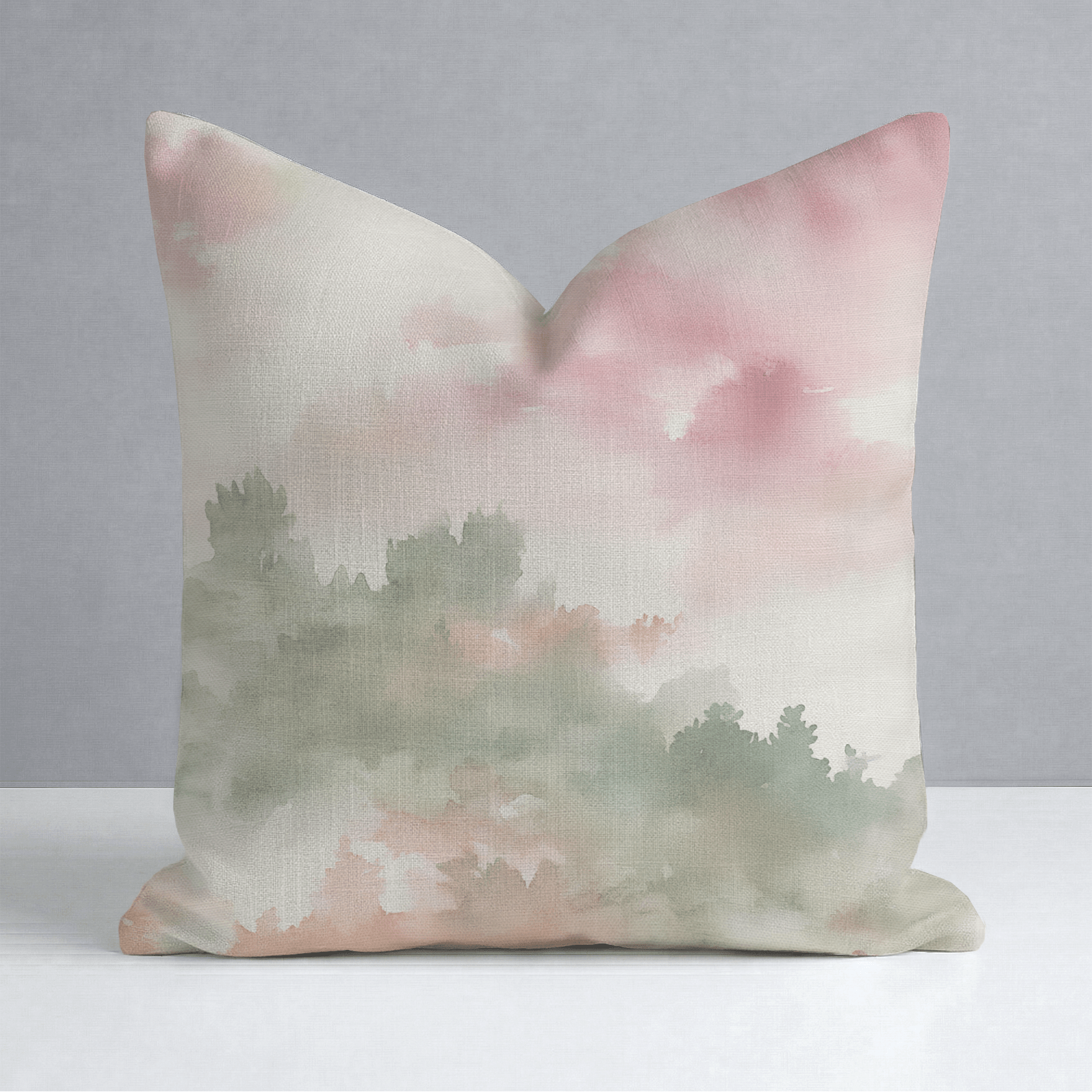 Watercolor Forest Throw Pillow - Lemon Park