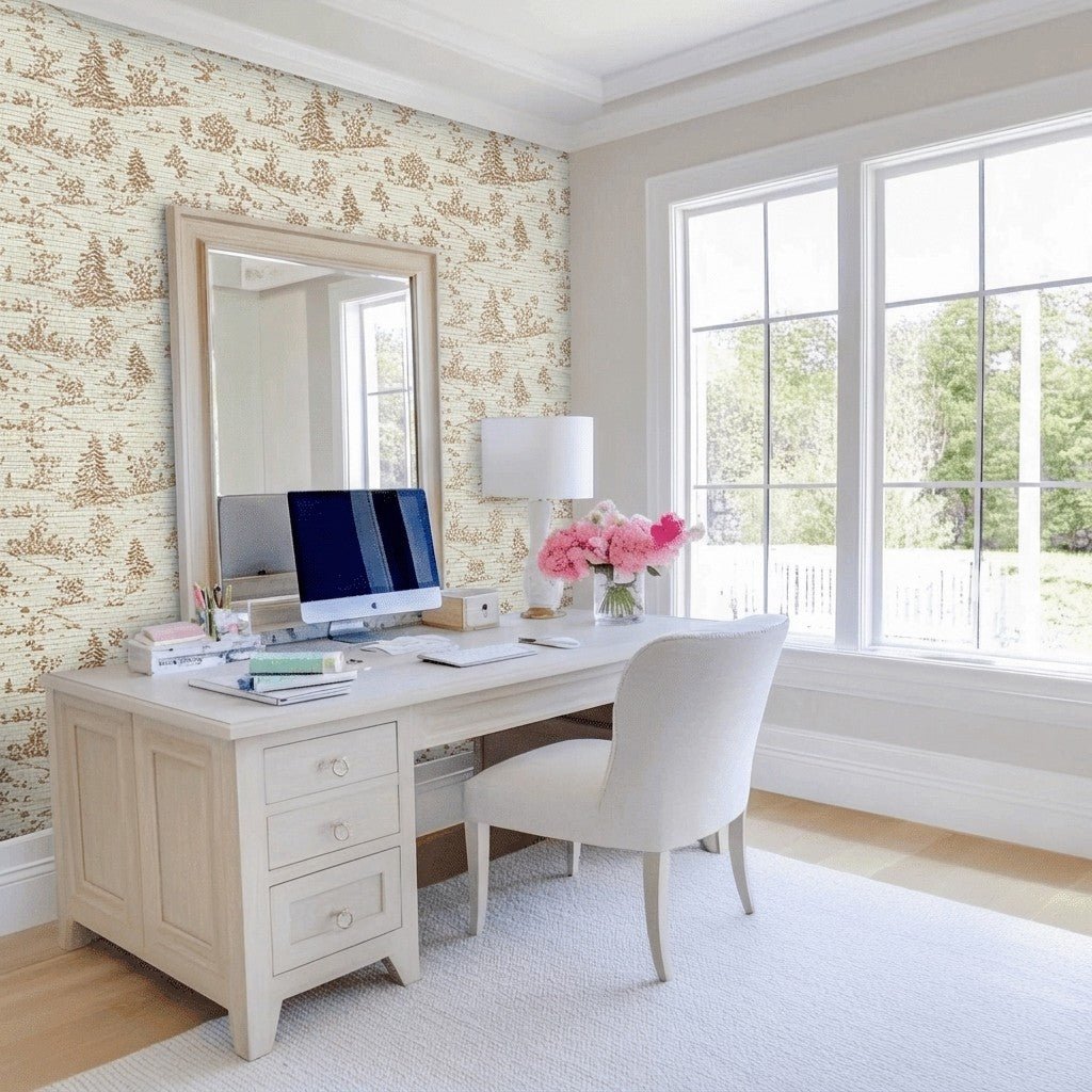 Wayne Faux Grasscloth Wallpaper - Lemon Park