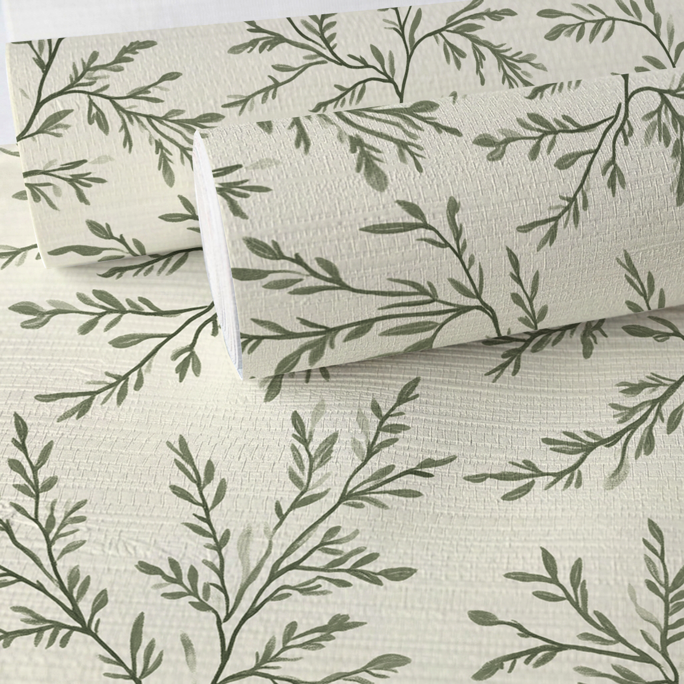 Willow Wreath Faux Grasscloth Wallpaper