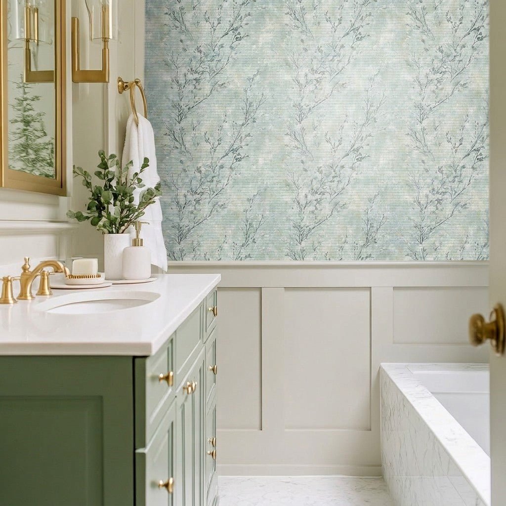 Whispers of Winter Faux Grasscloth Wallpaper - Lemon Park