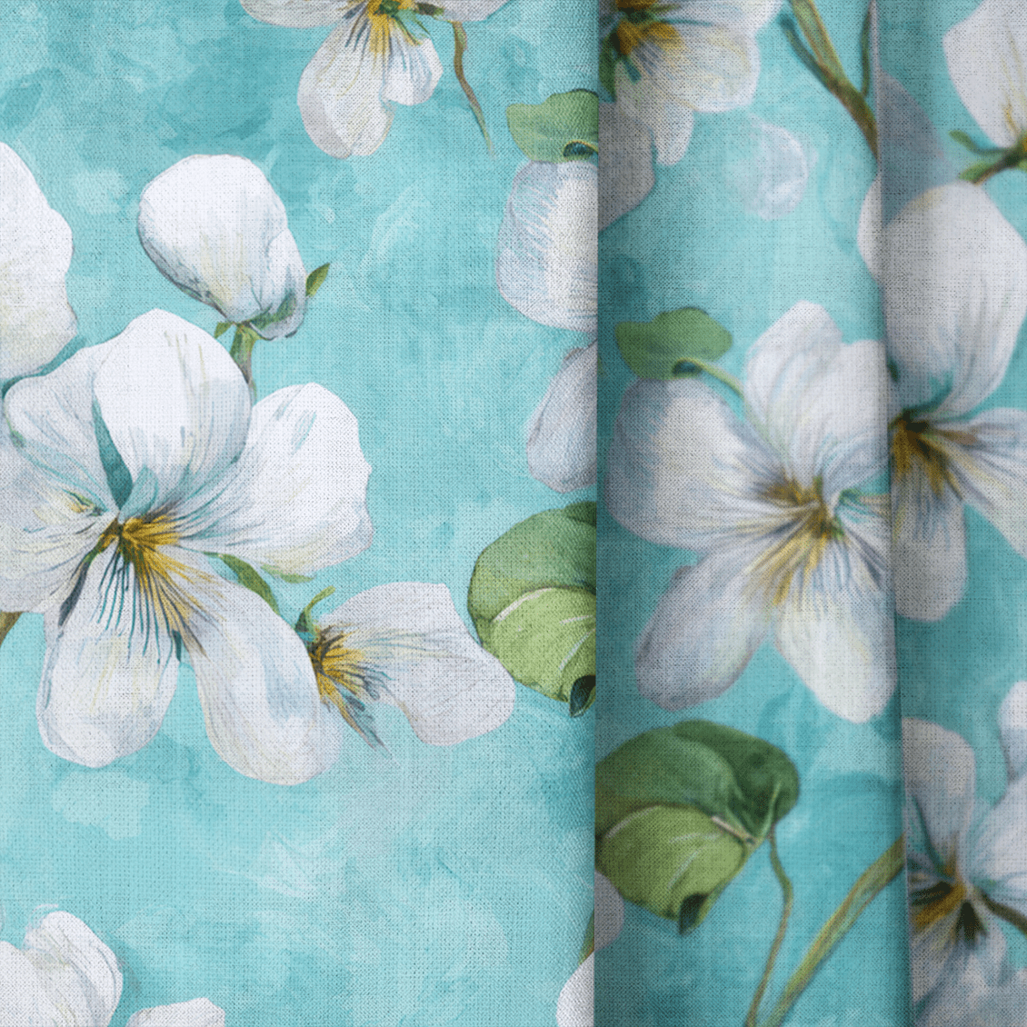 White Violets Blue - Drapery - Lemon Park