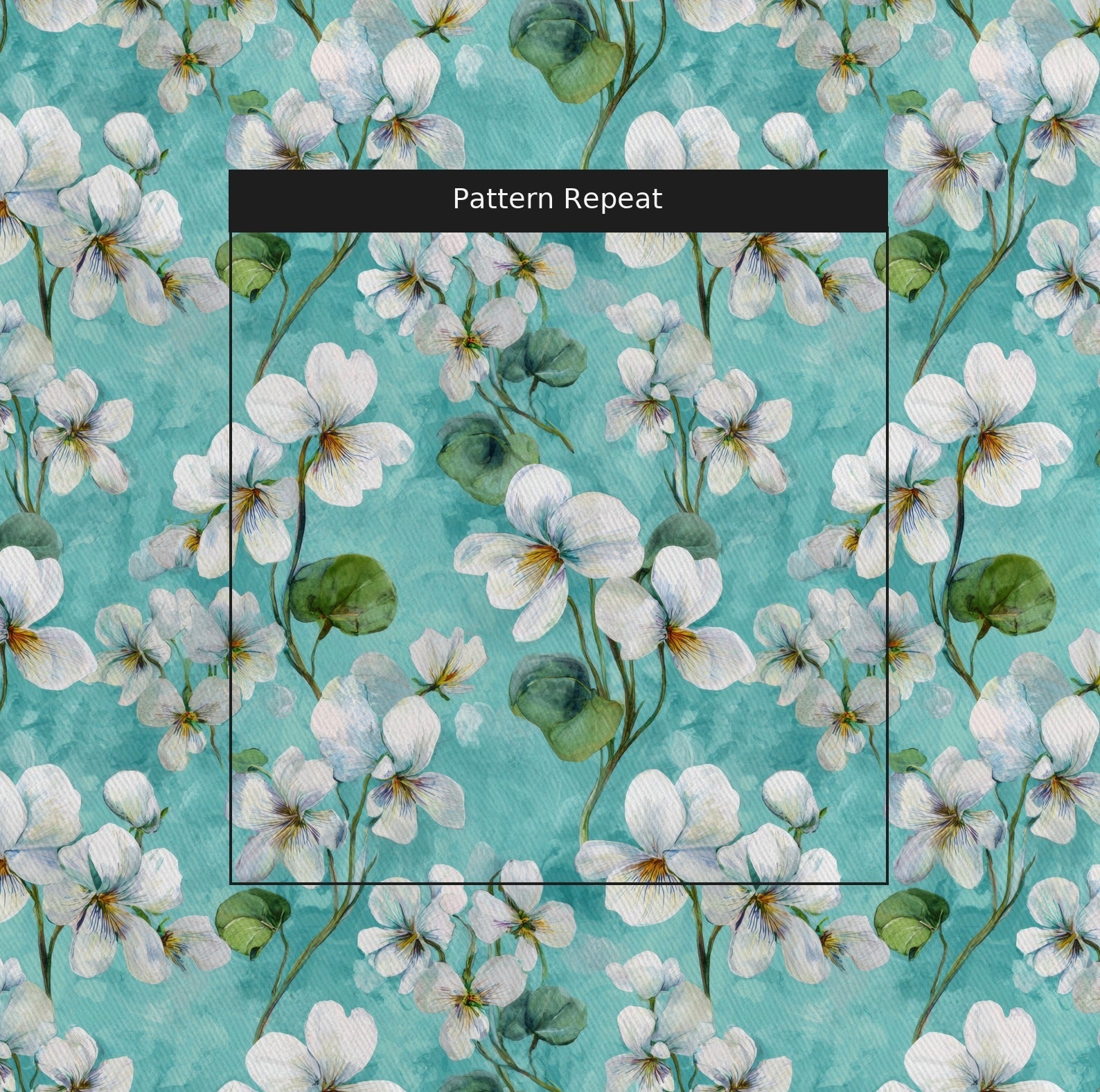 White Violets Blue - Fabric - Lemon Park