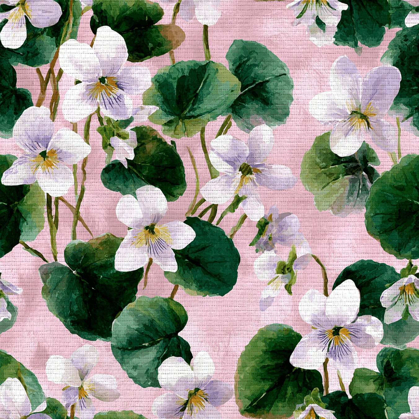 White Violets Pink Faux Grasscloth Wallpaper - Lemon Park