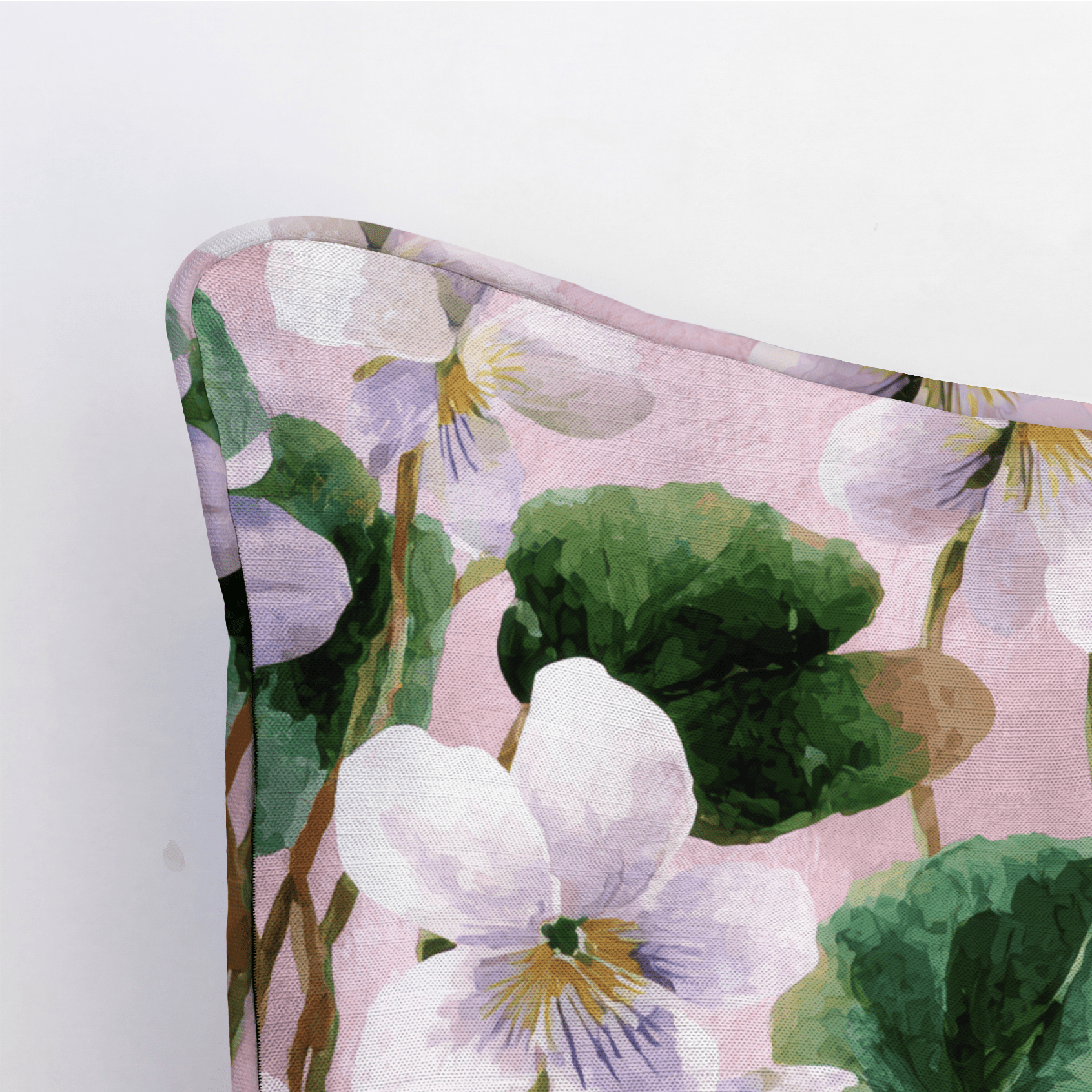 White Violets Pink Throw Pillow - Lemon Park