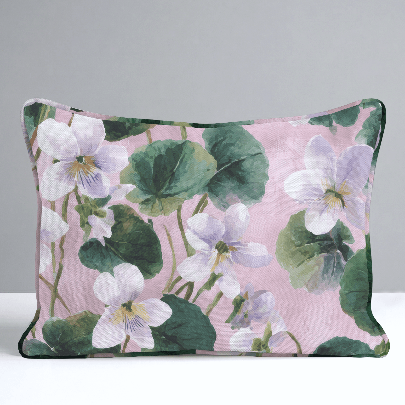 White Violets Pink Throw Pillow - Lemon Park