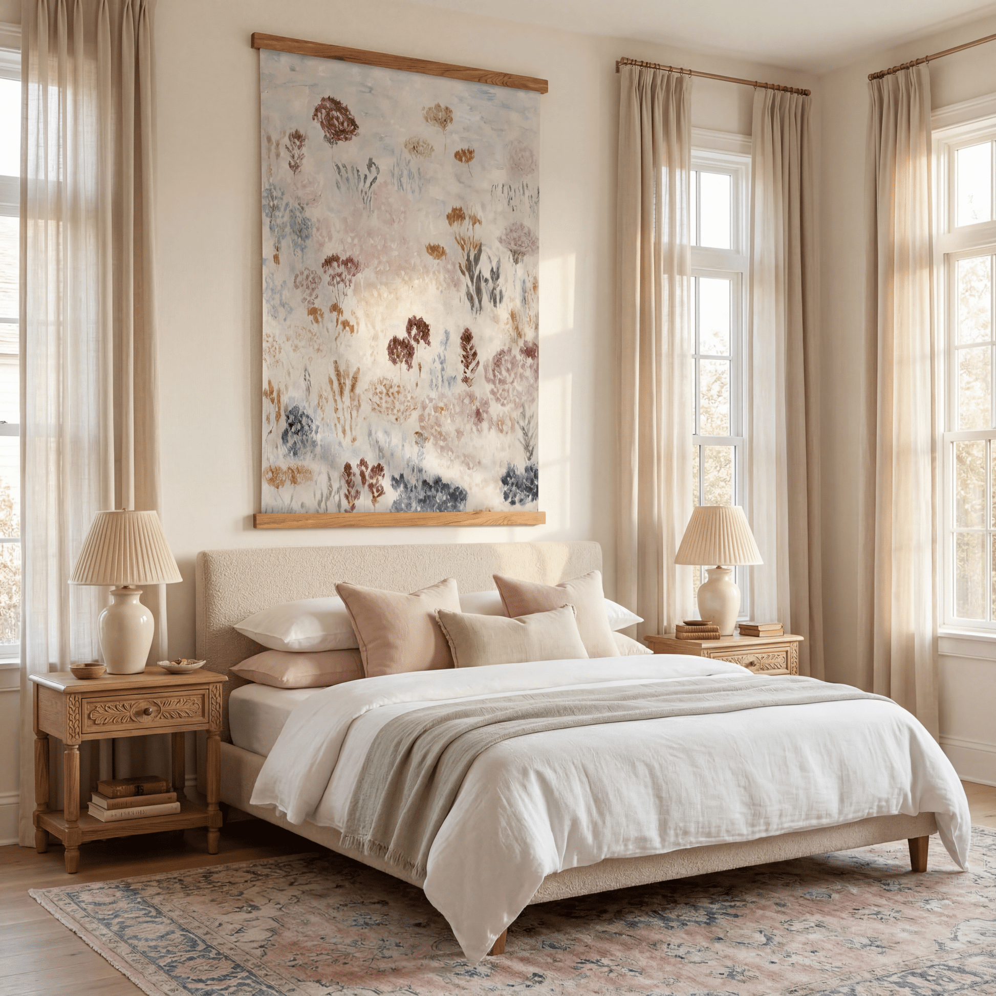 Wildflower Linen (Beige) - Tapestry - Lemon Park